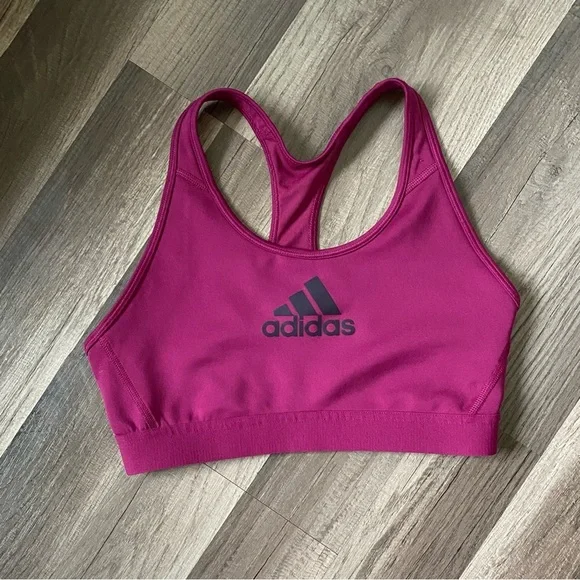 adidas Magenta Sports Bra with Wide Straps and Elastic Support - Picture 6 of 11